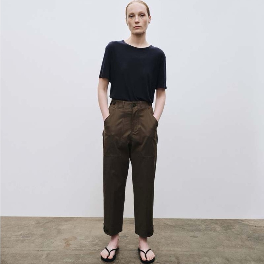Mijeong Park cropped workwear cargo pants green, sz S